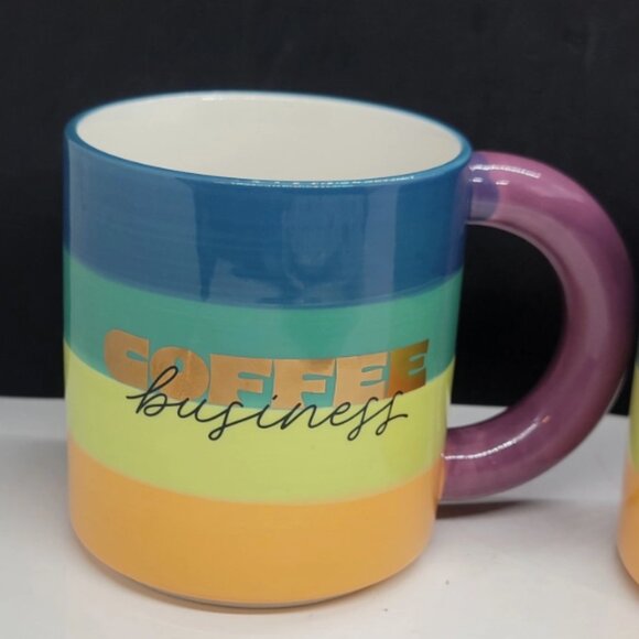 Tabitha Brown Coffee Business Stoneware Mugs 15 oz Set of 4 - Brand New - Picture 4 of 4